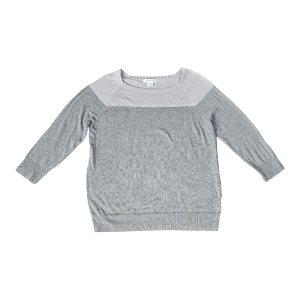 NWT Liz Claiborne Womens Knit Sweater Long Sleeves Gray Size L